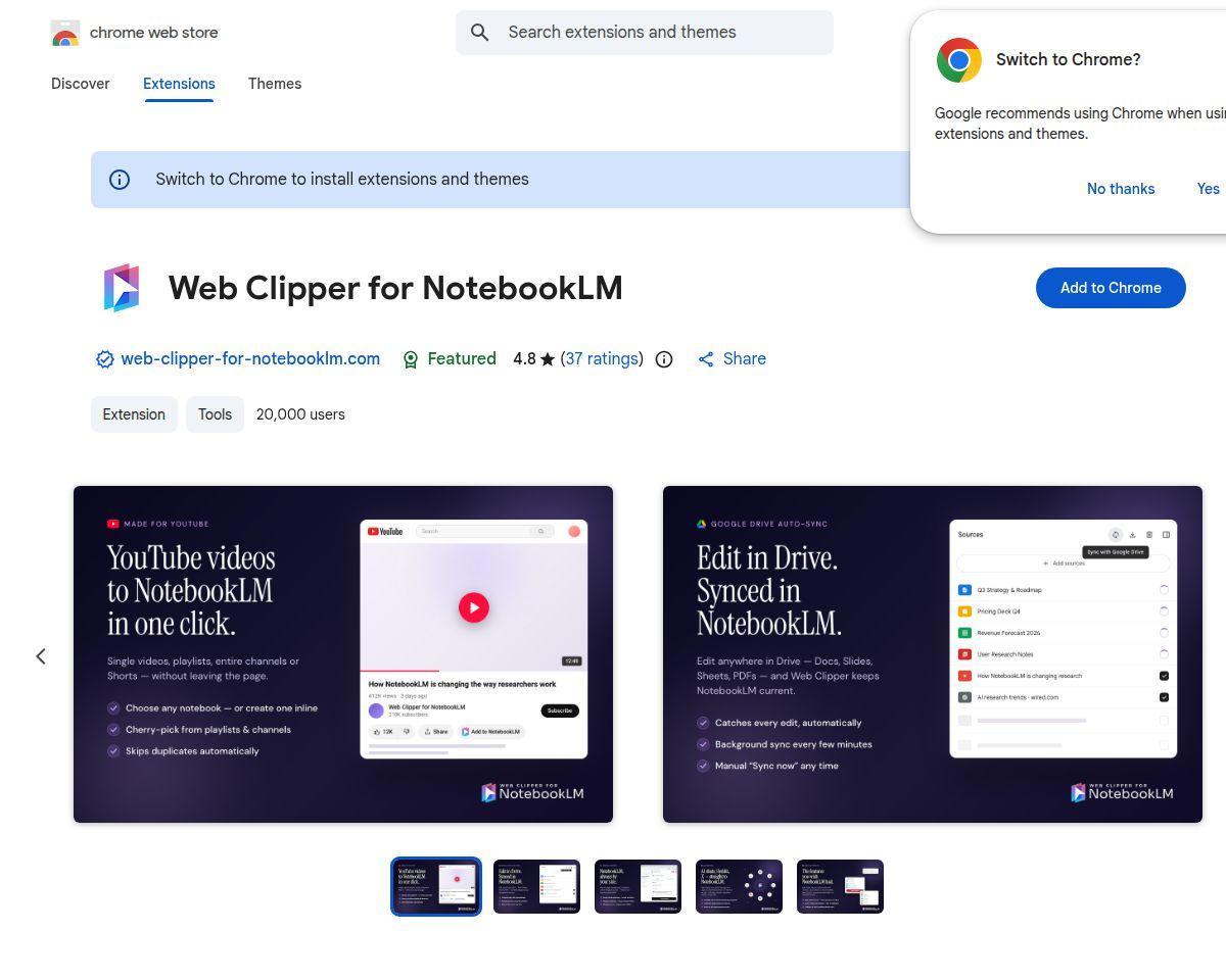 Web Clipper for NotebookLM