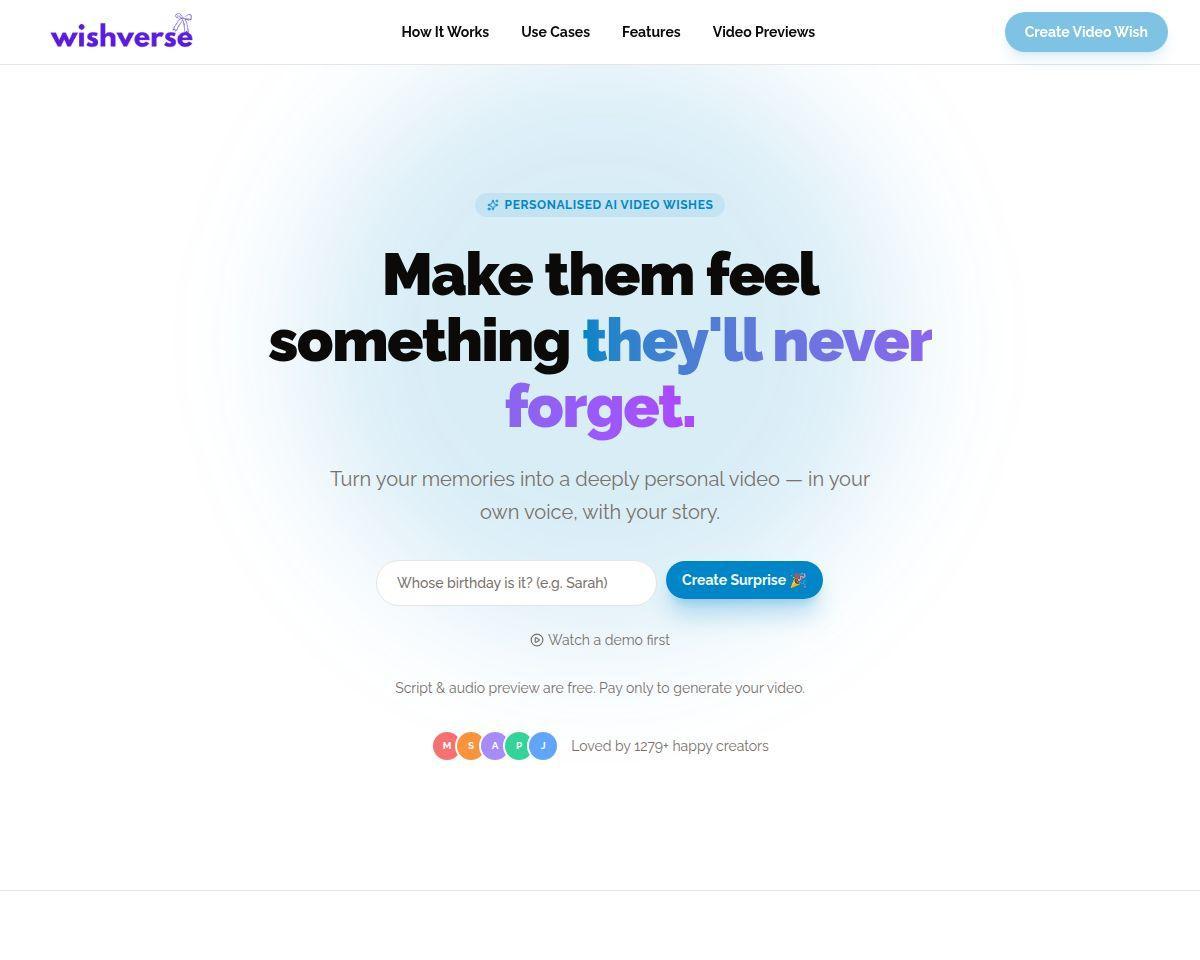 Wishverse - Personalised AI Video Wishes