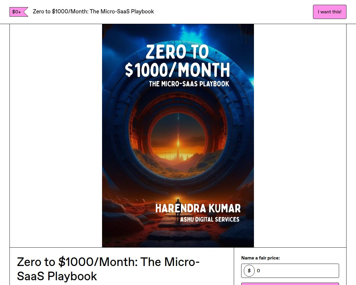 Zero to $1000/Month: Micro-SaaS Playbook